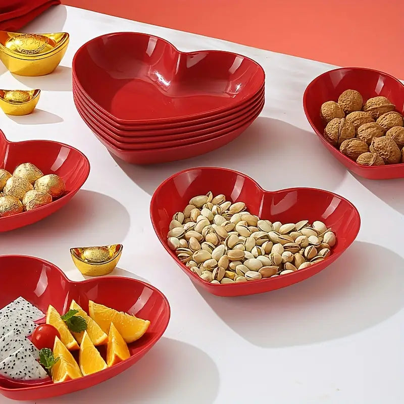 Heart-Shaped 20 Pcs Set of Dish Plates with Free 2 Pcs Holders (20 Heart Plates + 2 Holders)