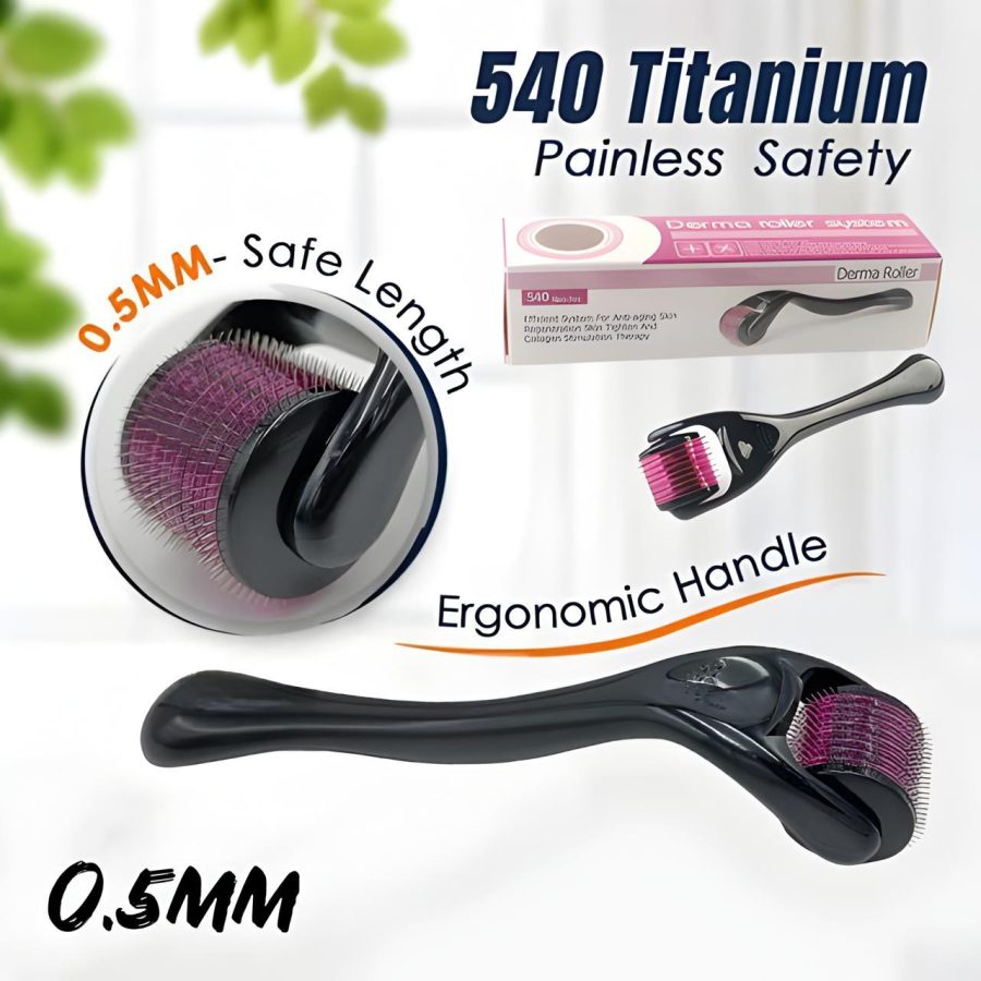 Skin Therapy Derma Roller With 540 Micro Needle Roller For Men And Women | Derma Roller 540 Titanium Needle